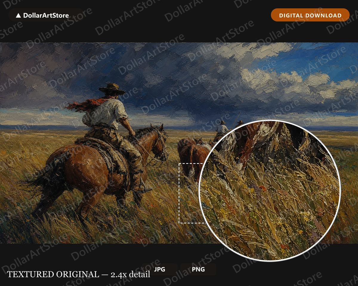 Rustic Western Landscape Frame TV Art, Cozy Cowboy Prairie Scenery Samsung Frame TV Digital Download 4K