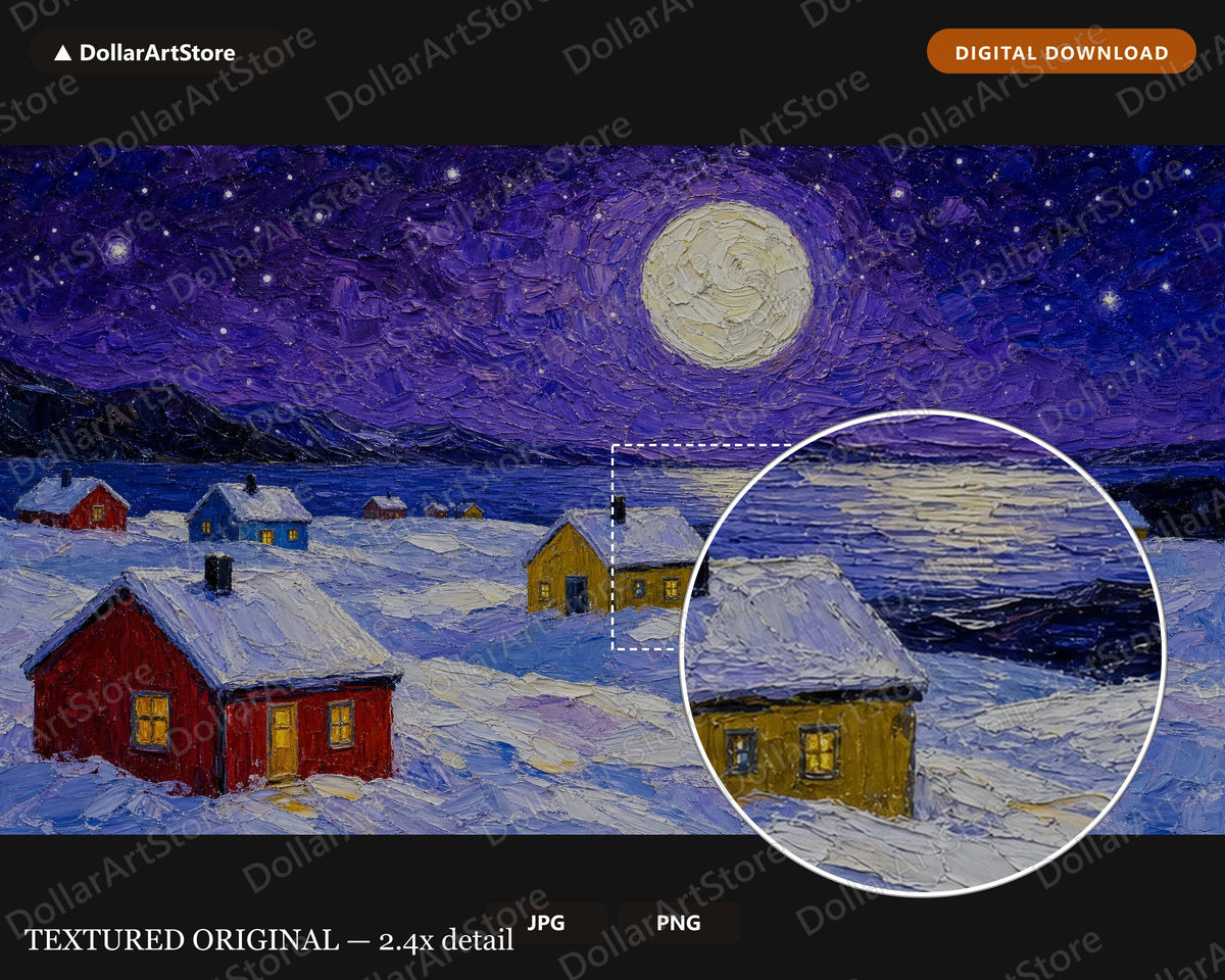 Cozy Arctic Winter Frame TV Art, Samsung Frame TV Digital Download, 4K Textured Winter Landscape