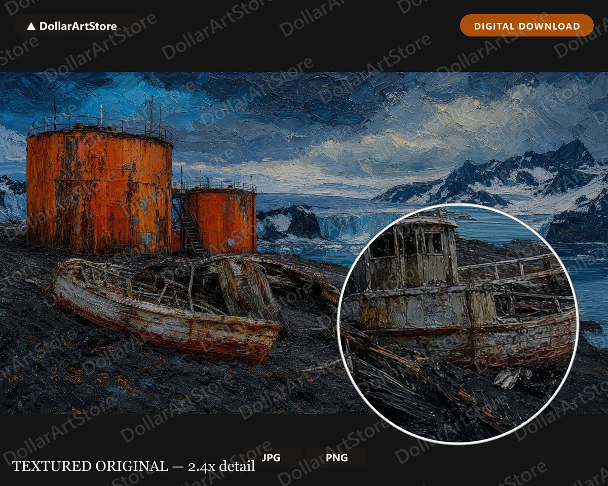 Cozy Arctic Scenery Frame TV Art, Samsung Frame TV 4K Digital Download, Textured Polar Landscape