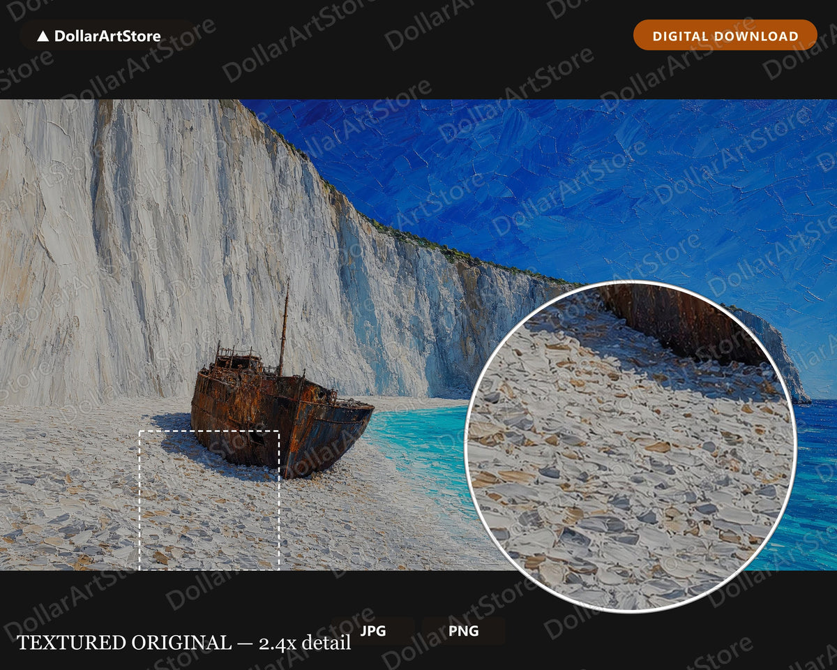 Cozy Scenic Frame TV Art, Shipwreck Beach Landscape, Samsung Frame TV Digital Download 4K