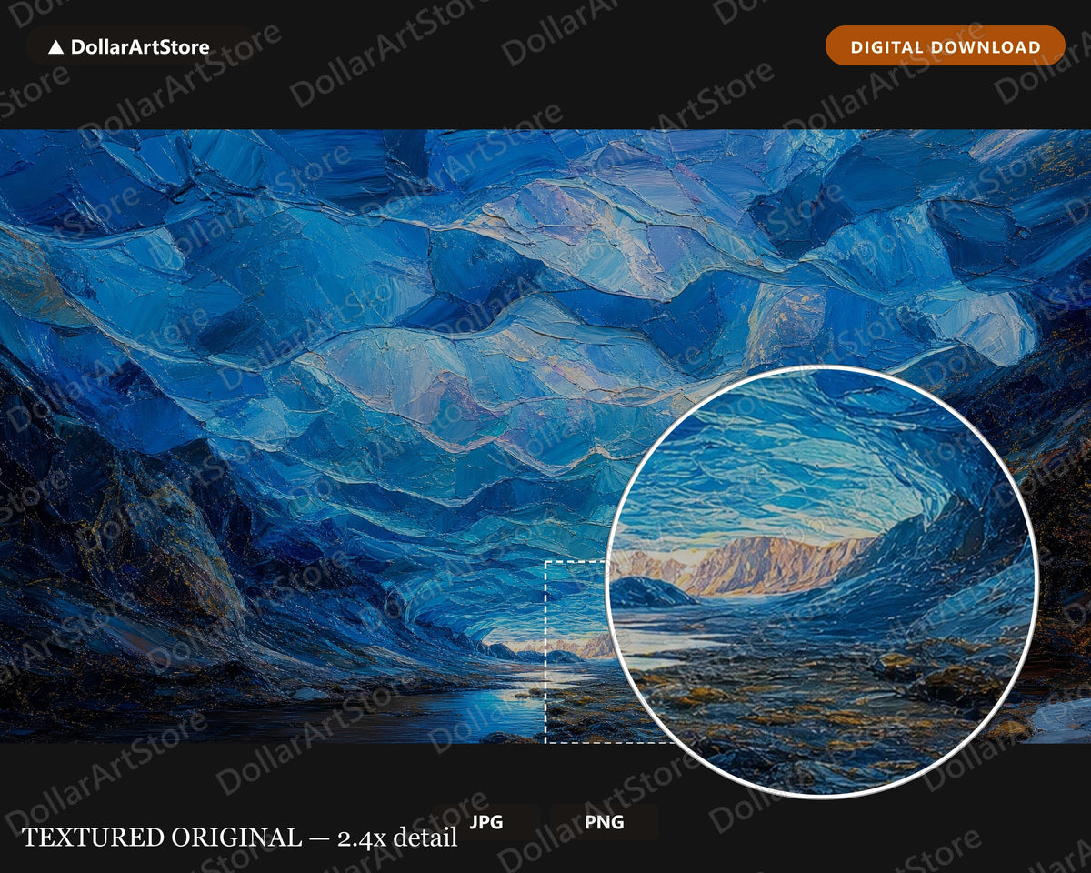 Cozy Arctic Ice Cave Frame TV Art, Samsung Frame TV Digital Download, 4K Textured Scenery