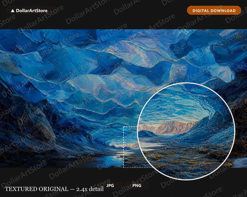 Cozy Arctic Ice Cave Frame TV Art, Samsung Frame TV Digital Download, 4K Textured Scenery
