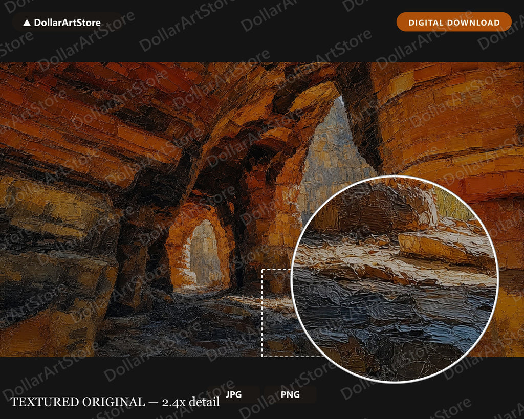 Earthy Canyon Frame TV Art, Textured Sandstone Scenery, Samsung Frame TV 4K Digital Download