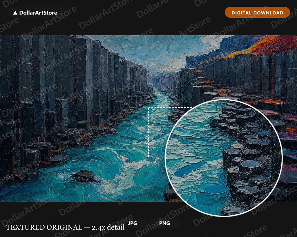 Arctic Canyon Frame TV Art, Turquoise Waters Landscape, Samsung Frame TV Digital Download 4K