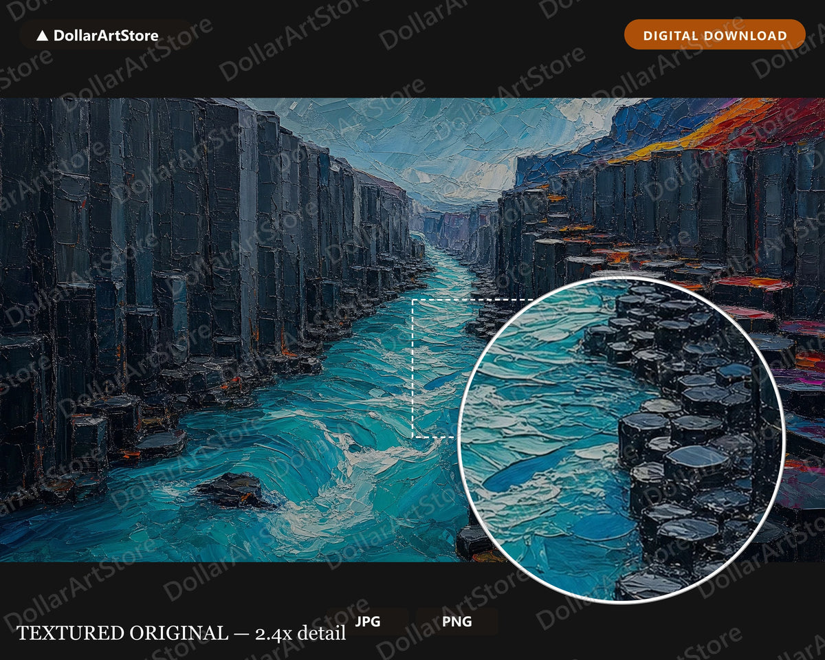 Arctic Canyon Frame TV Art, Turquoise Waters Landscape, Samsung Frame TV Digital Download 4K