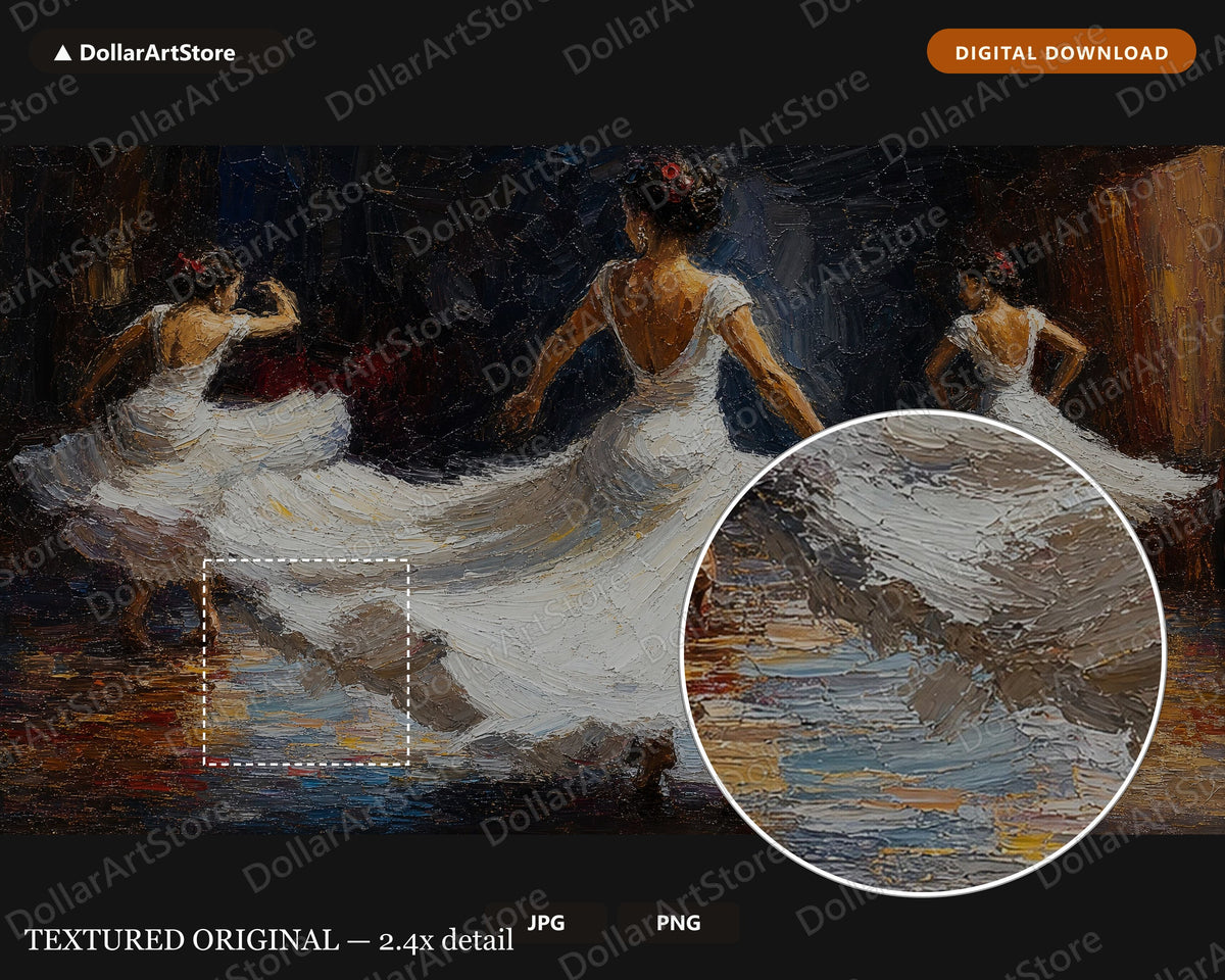 Cozy Classical Dance Frame TV Art, Textured Earthy Figures Samsung Frame Digital Download 4K