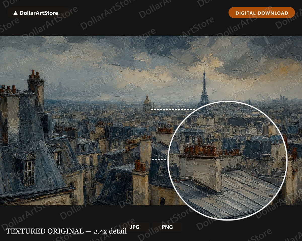 Cozy Paris Cityscape Frame TV Art, Eiffel Tower Samsung Frame TV Digital Download 4K