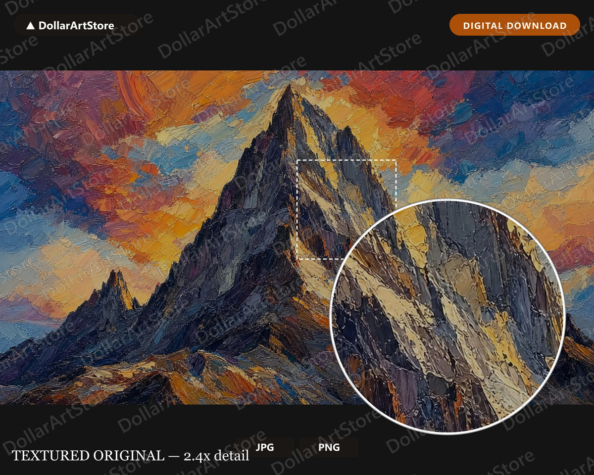 Cozy Desert Mountain Frame TV Art, Textured Landscape Samsung Frame TV Digital Download 4K