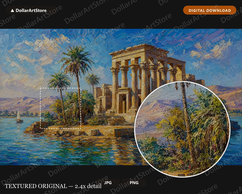 Cozy Ancient Ruins Frame TV Art, Samsung Frame TV Digital Download, 4K Egypt Nile Scenery
