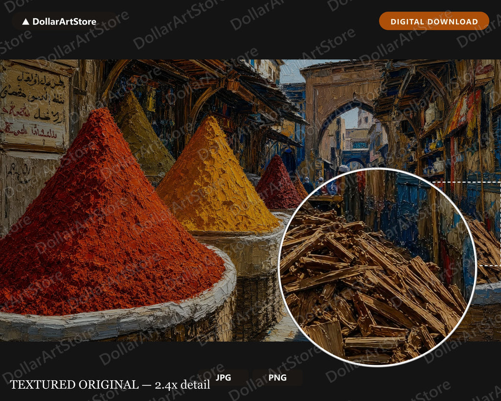 Cozy Spice Market Frame TV Art, Samsung Frame TV Digital Download, Textured Earthy Scenery 4K