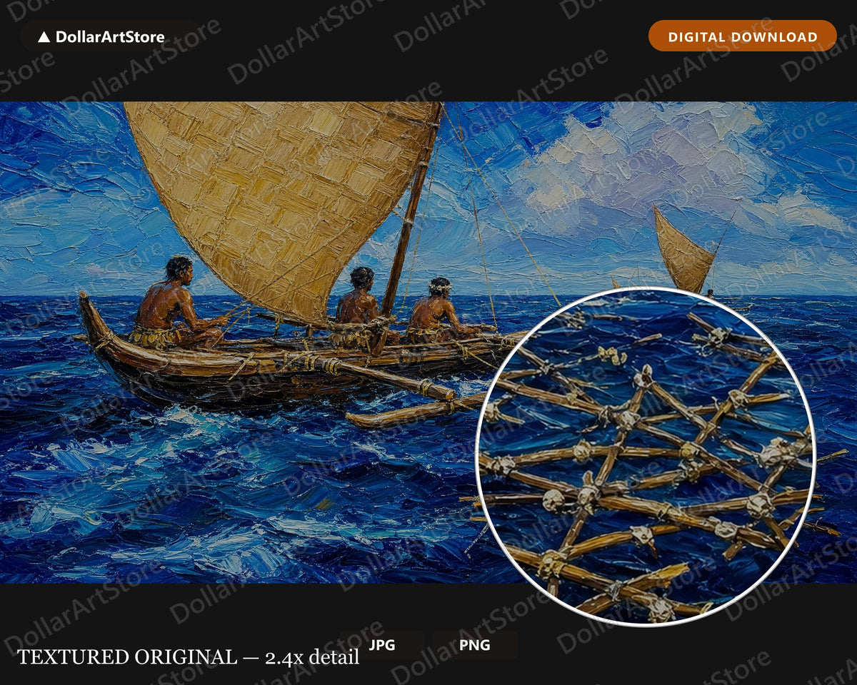 Cozy Ocean Outrigger Frame TV Art, Samsung Frame TV Digital Download, 4K Scenic Water Art