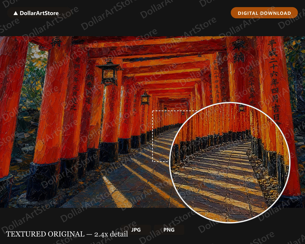 Cozy Asian Temple Gate Frame TV Art, Samsung Frame TV 4K Digital Download, Textured Tunnel Screensaver