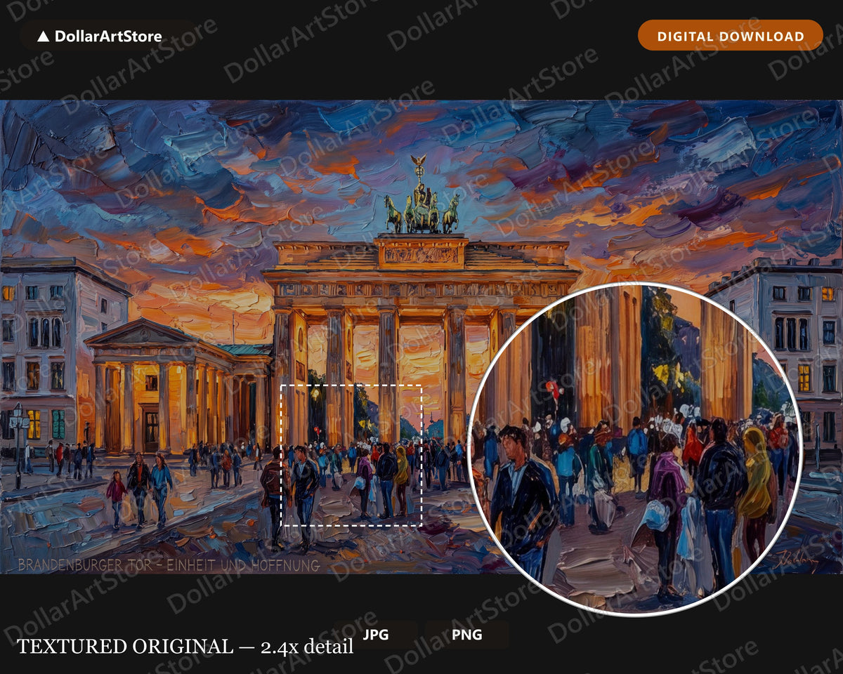 Brandenburg Gate Berlin Frame TV Art, Cozy Textured Landscape, Samsung 4K TV Screensaver Download