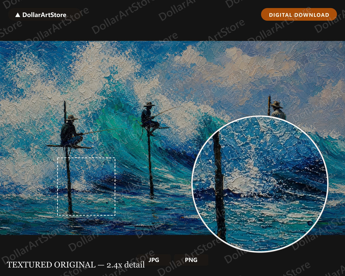 Cozy Coastal Frame TV Art, Fishermen Stilt Landscape Samsung Digital Download 4K