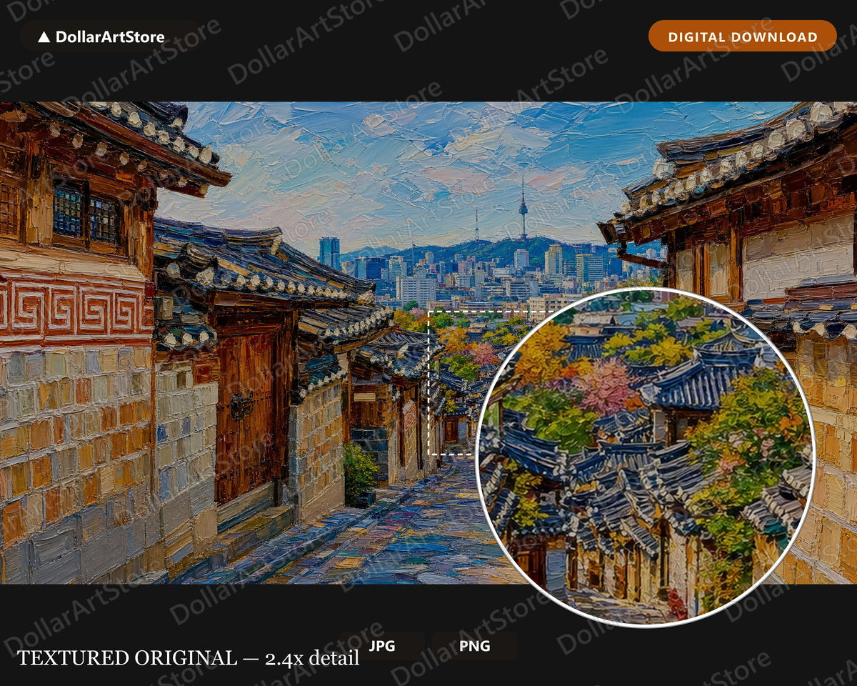 Cozy East Asia Scenery Frame TV Art, Samsung Frame Digital Download, 4K Textured Architectural TV Screensaver