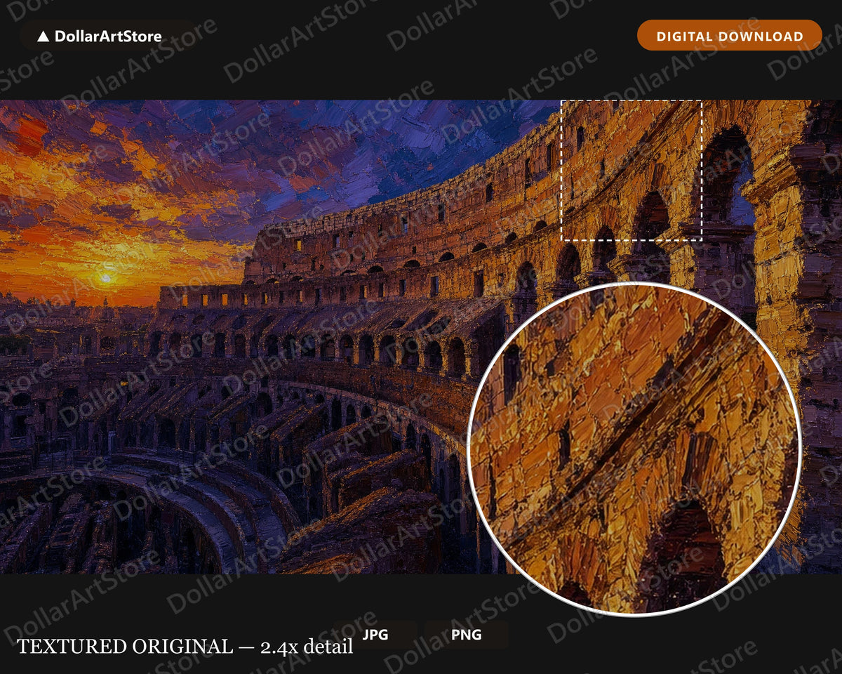 Scenic Roman Colosseum Dusk Samsung Frame TV Earthy 4K Art
