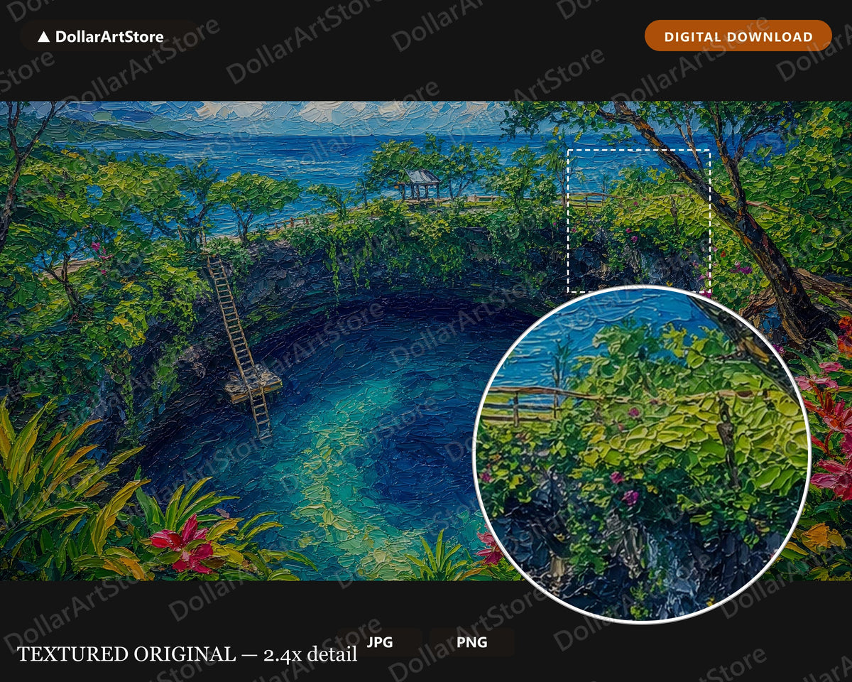 Tropical Ocean Trench Frame TV Art, Cozy Scenery Samsung Frame TV Digital Download, 4K Textured Nature Screensaver