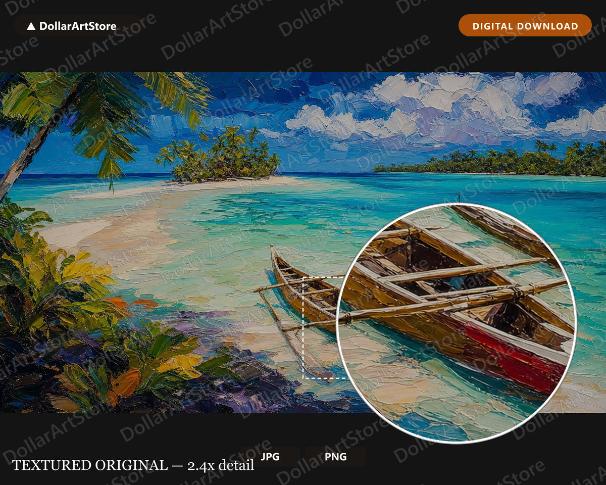 Cozy Tropical Lagoon Frame TV Art, Samsung Frame TV Digital Download, 4K Island Scenery