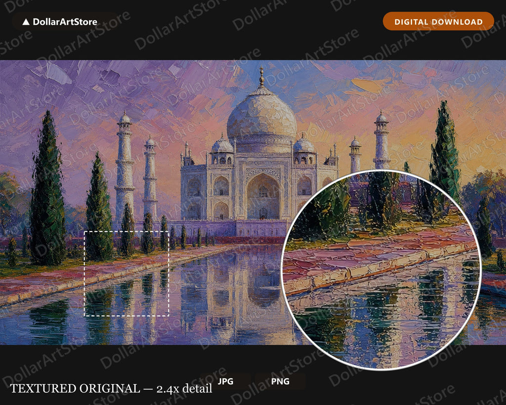 Cozy Taj Mahal Frame TV Art, Samsung Frame TV Digital Download, 4K Textured Scenery