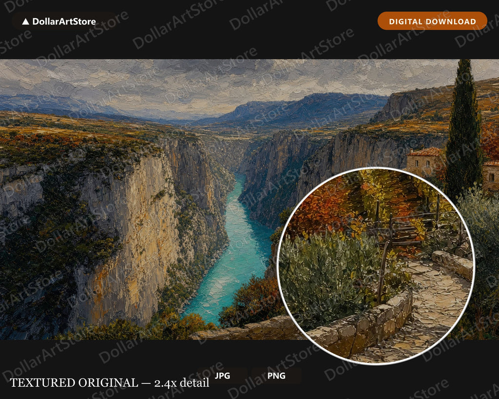 Cozy European Gorge Frame TV Art, Samsung Frame TV Digital Download, 4K Scenic Canyon Screensaver