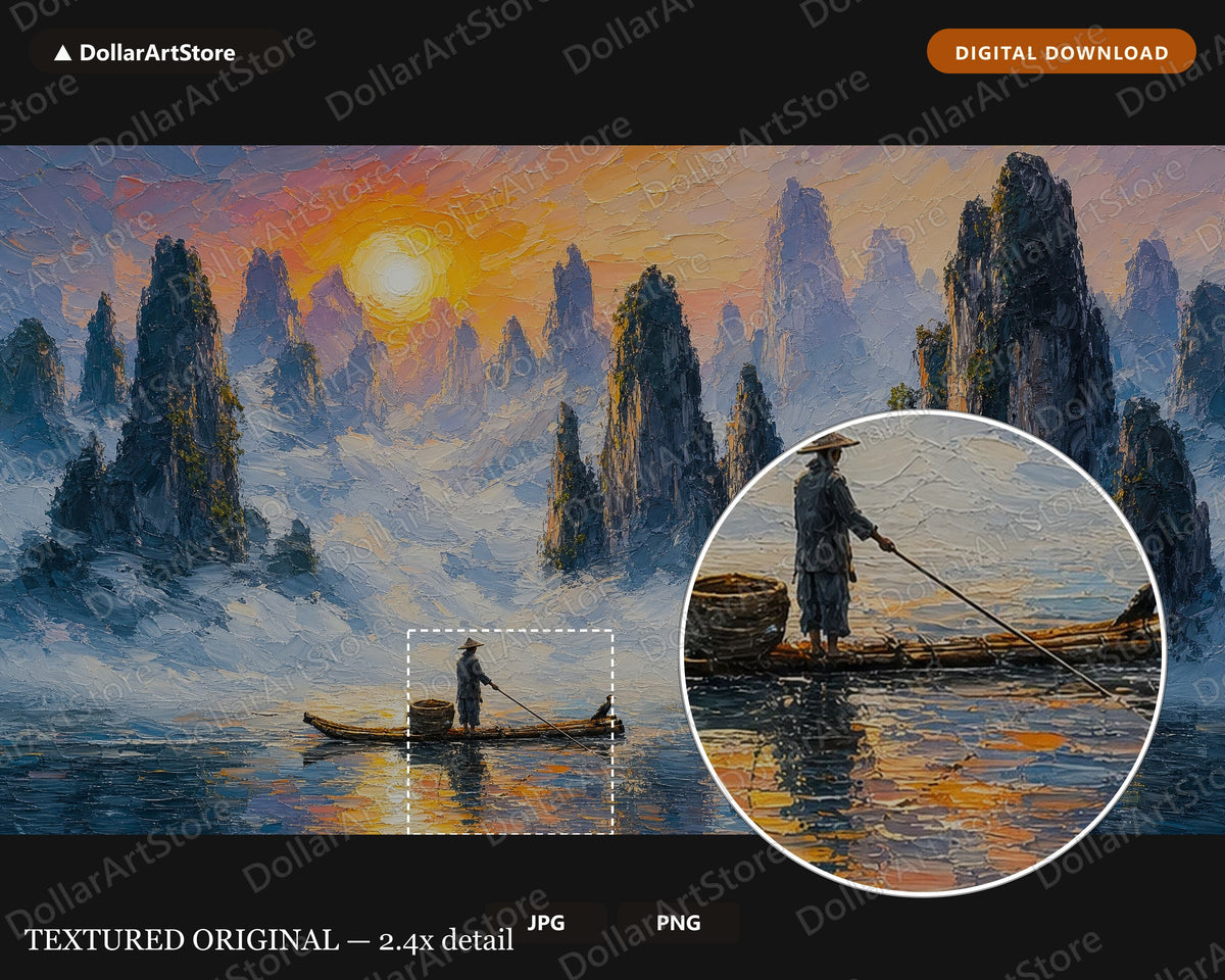 Cozy Winter Mountain Landscape Frame TV Art, Samsung TV Digital Download, 4K Scenic Textured Art