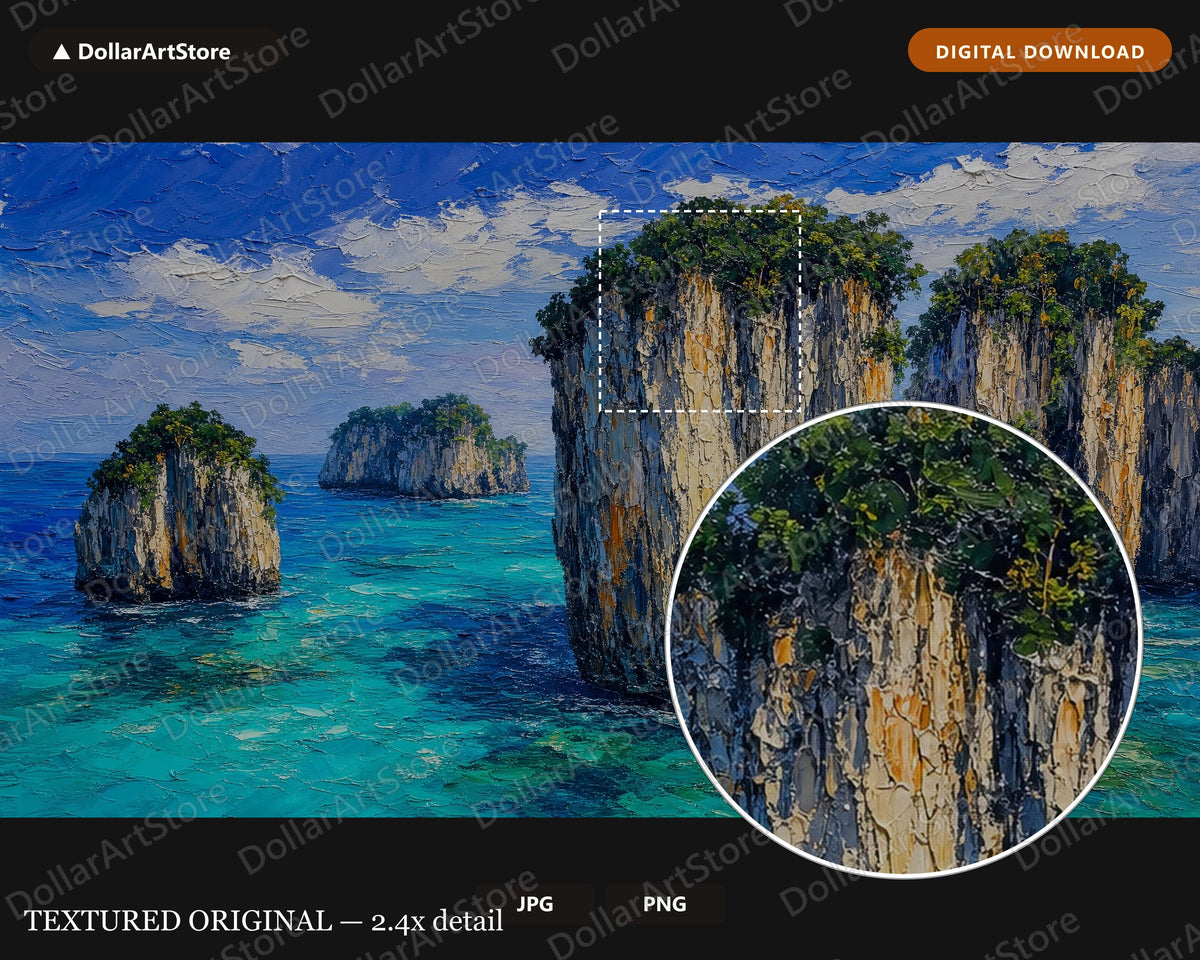 Tropical Island Scenery Frame TV Art, Samsung Frame TV Digital Download, 4K Coastal Landscape