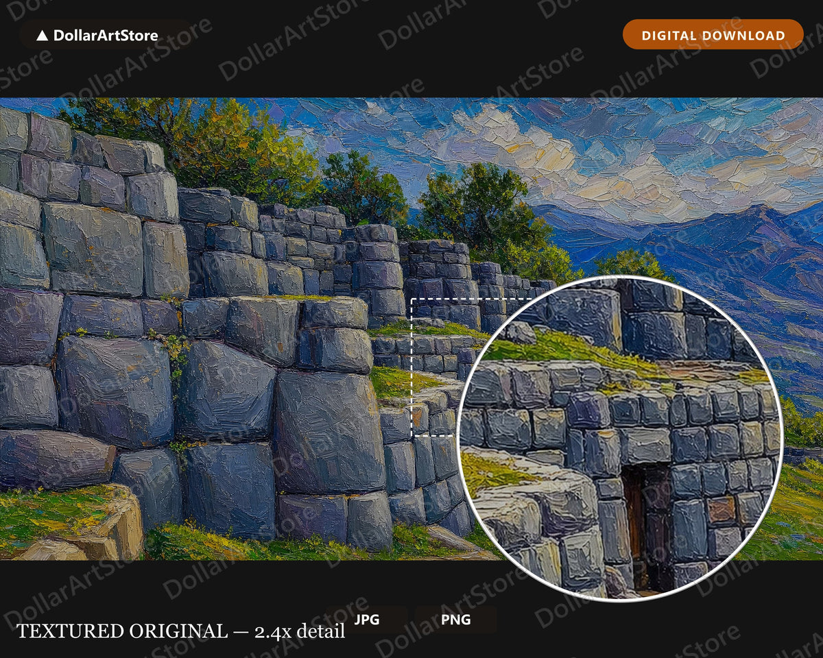 Cozy Rustic Ruins Frame TV Art, Samsung Frame TV Digital Download, 4K Textured Landscape Screensaver