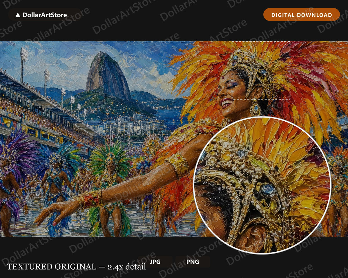 Virrant Rio Carnival Frame TV Art, Samsung Frame TV Digital Download, 4K Textured Celebration Screensaver