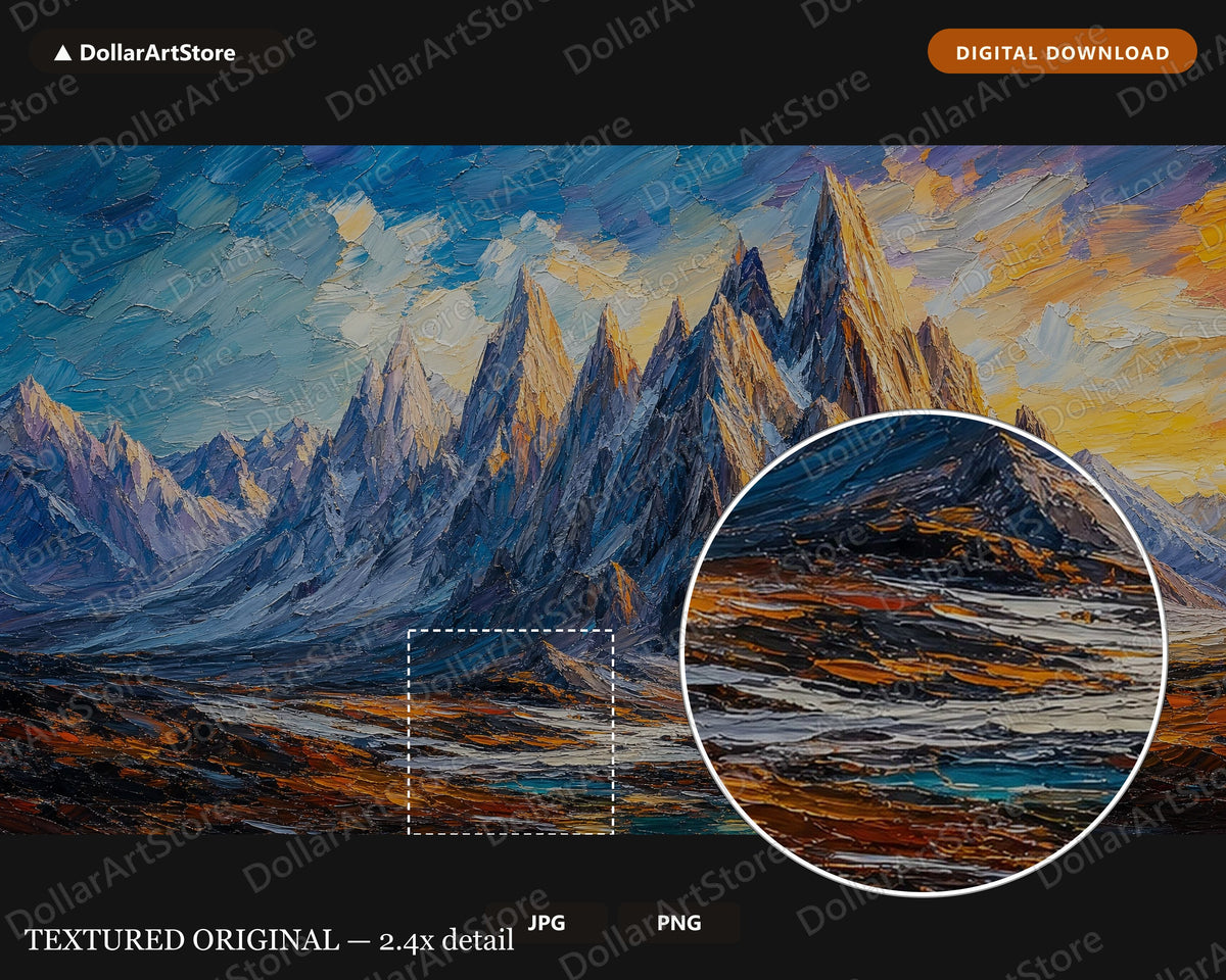 Earthy Mountain Landscape Textured Samsung Frame TV Art