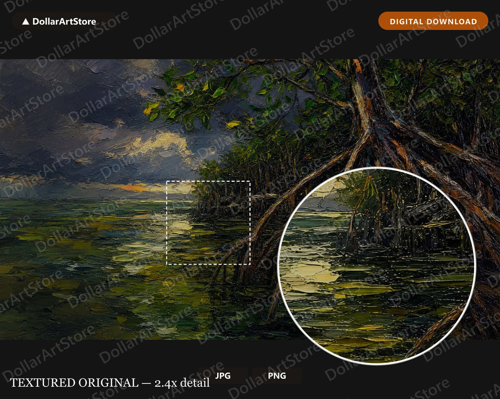Cozy Mangrove Forest Frame TV Art, Samsung Frame TV Digital Download, Earthy Textured Scenery