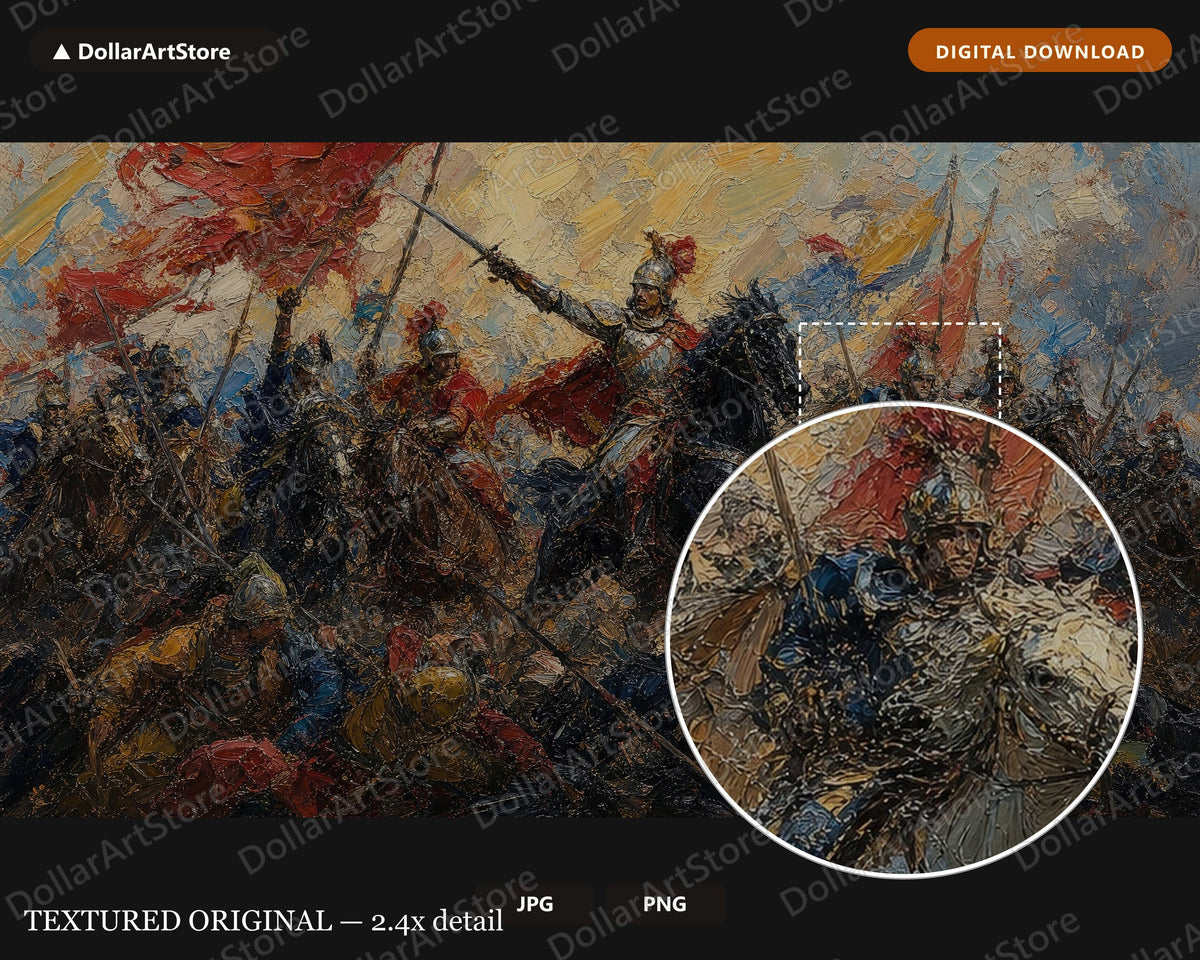 North Africa Battle Scene Frame TV Art, Moody Historical Landscape, Samsung Frame TV 4K Digital Download
