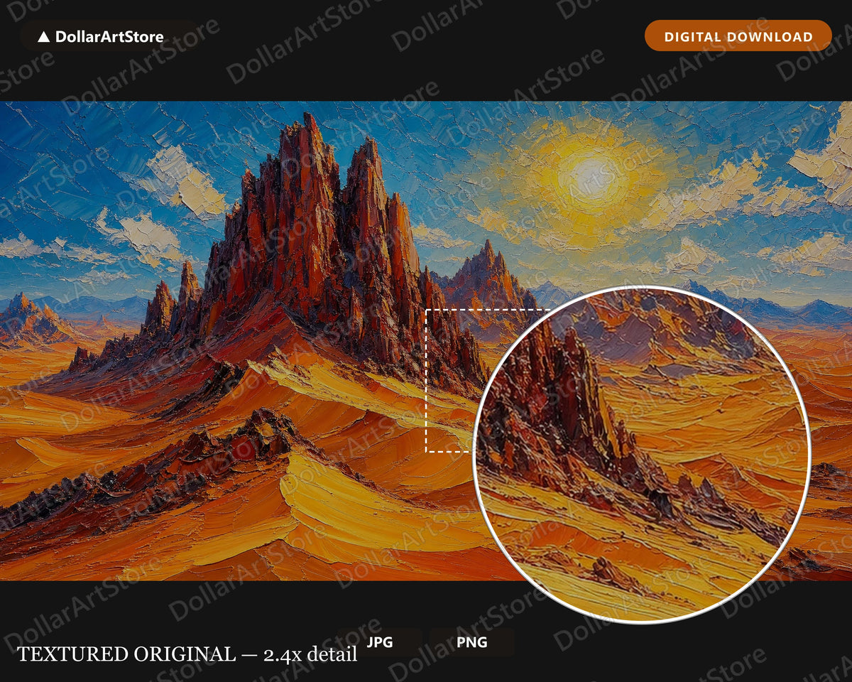 Cozy Desert Landscape Frame TV Art, Textured Middle East Scenery, Samsung Frame TV 4K Digital Download