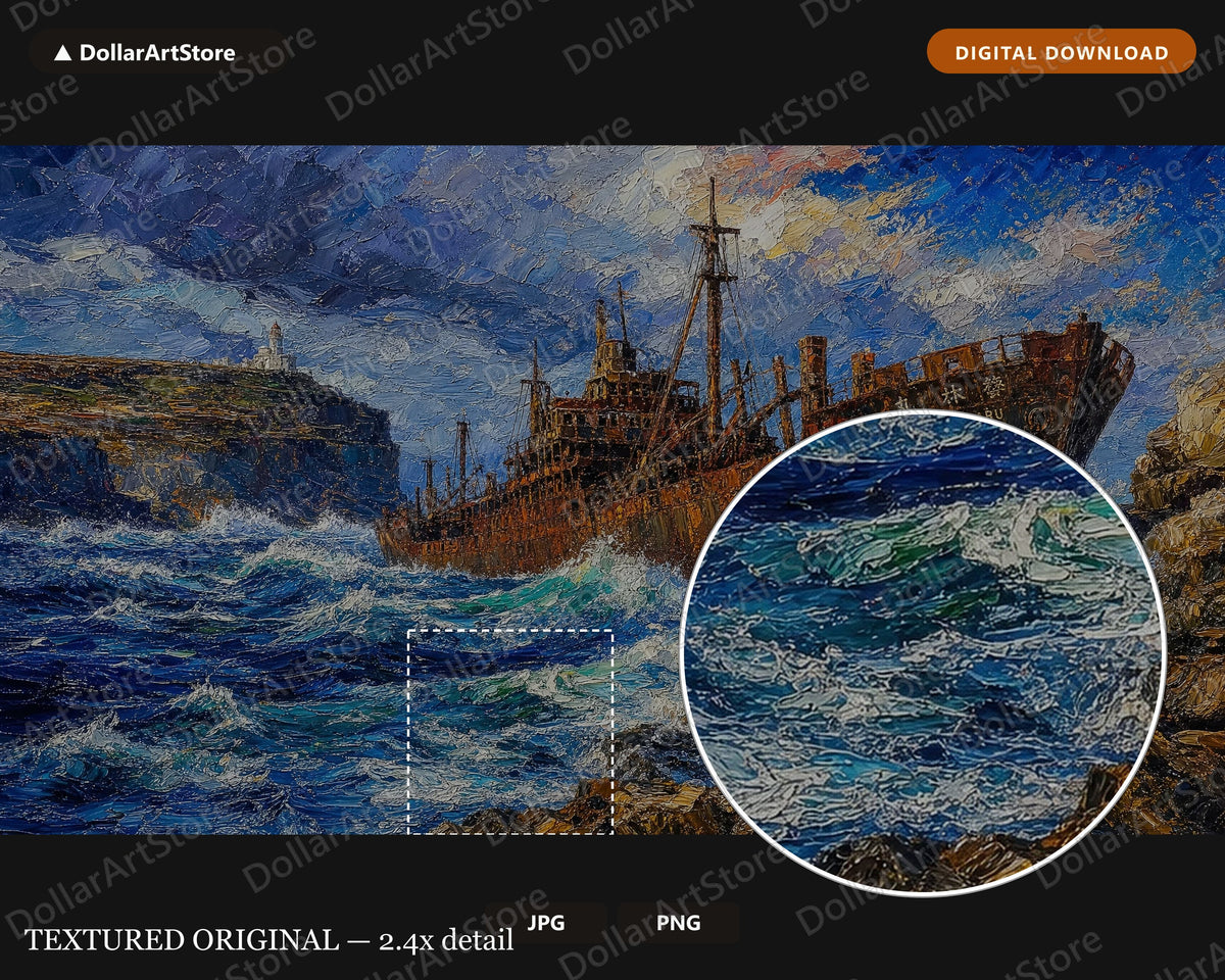 Famous South African Shipwreck Textured Frame TV Art 