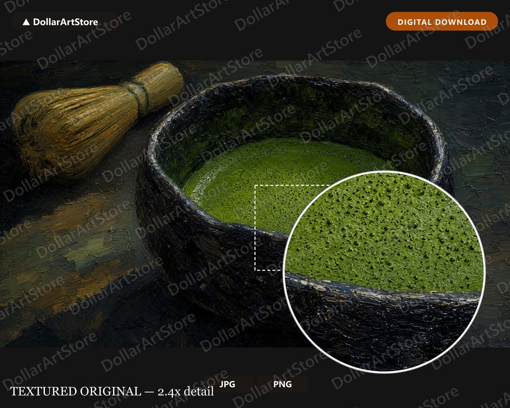 Cozy Matcha Bowl Frame TV Art, Samsung Frame TV Digital Download, 4K Textured Asian Screensaver
