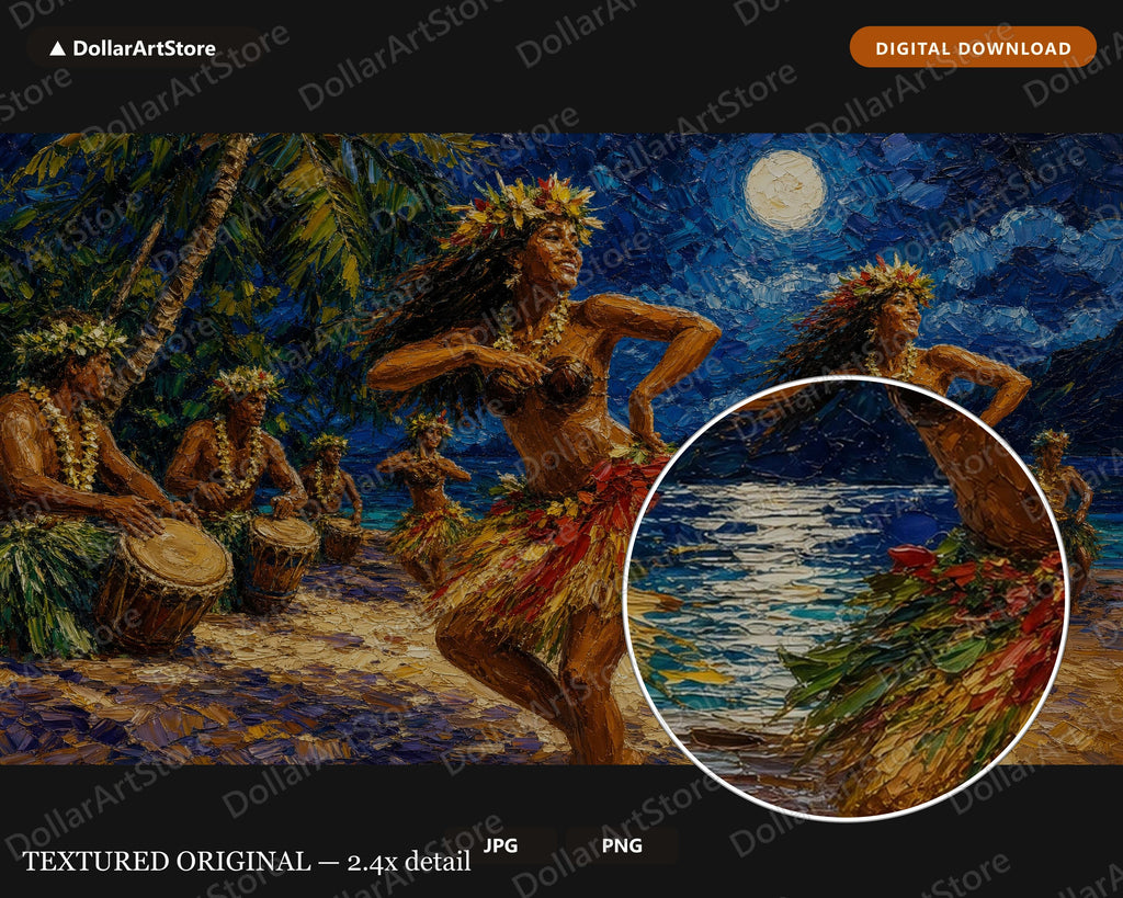 Cozy Tropical Dance Frame TV Art, Samsung Frame TV Digital Download, Textured Tahitian Scenery 4K