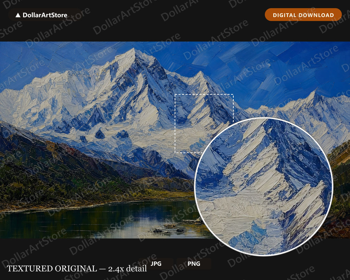 Cozy Mountain Landscape Frame TV Art, Snow Peak Scenic Samsung Frame TV Digital Download 4K
