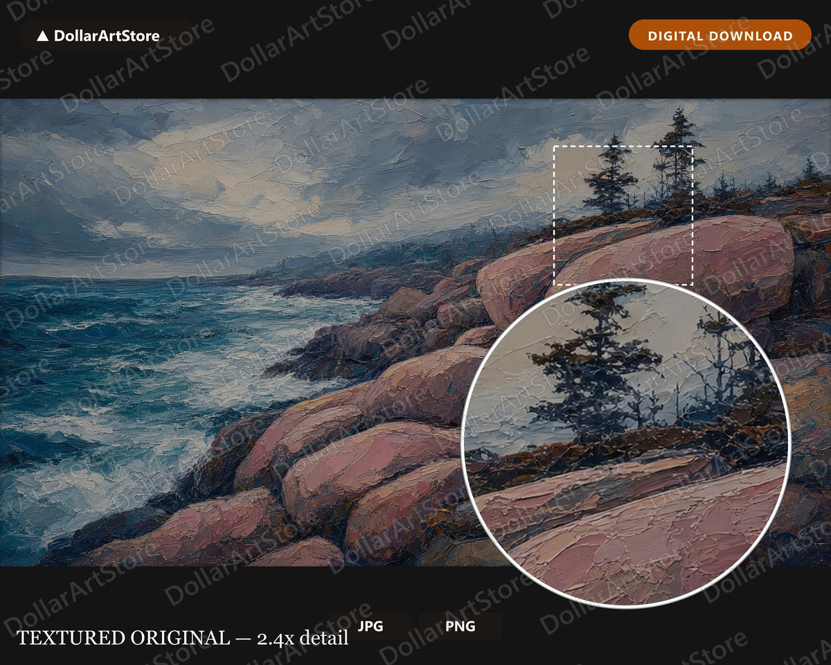 Cozy Coastal Landscape Frame TV Art, Samsung Frame TV Digital Download, Textured Scenery
