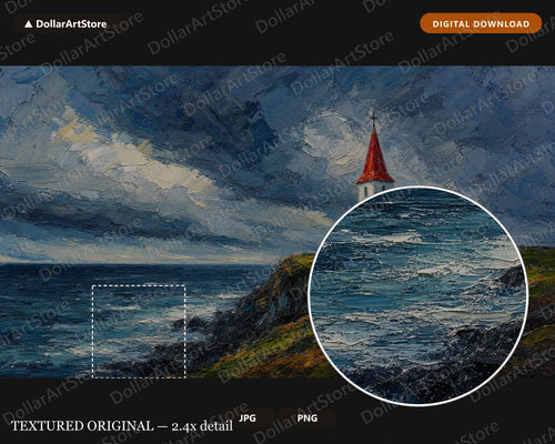 Arctic Church Frame TV Art, Textured Coastal Landscape Samsung Frame TV Digital Download 4K