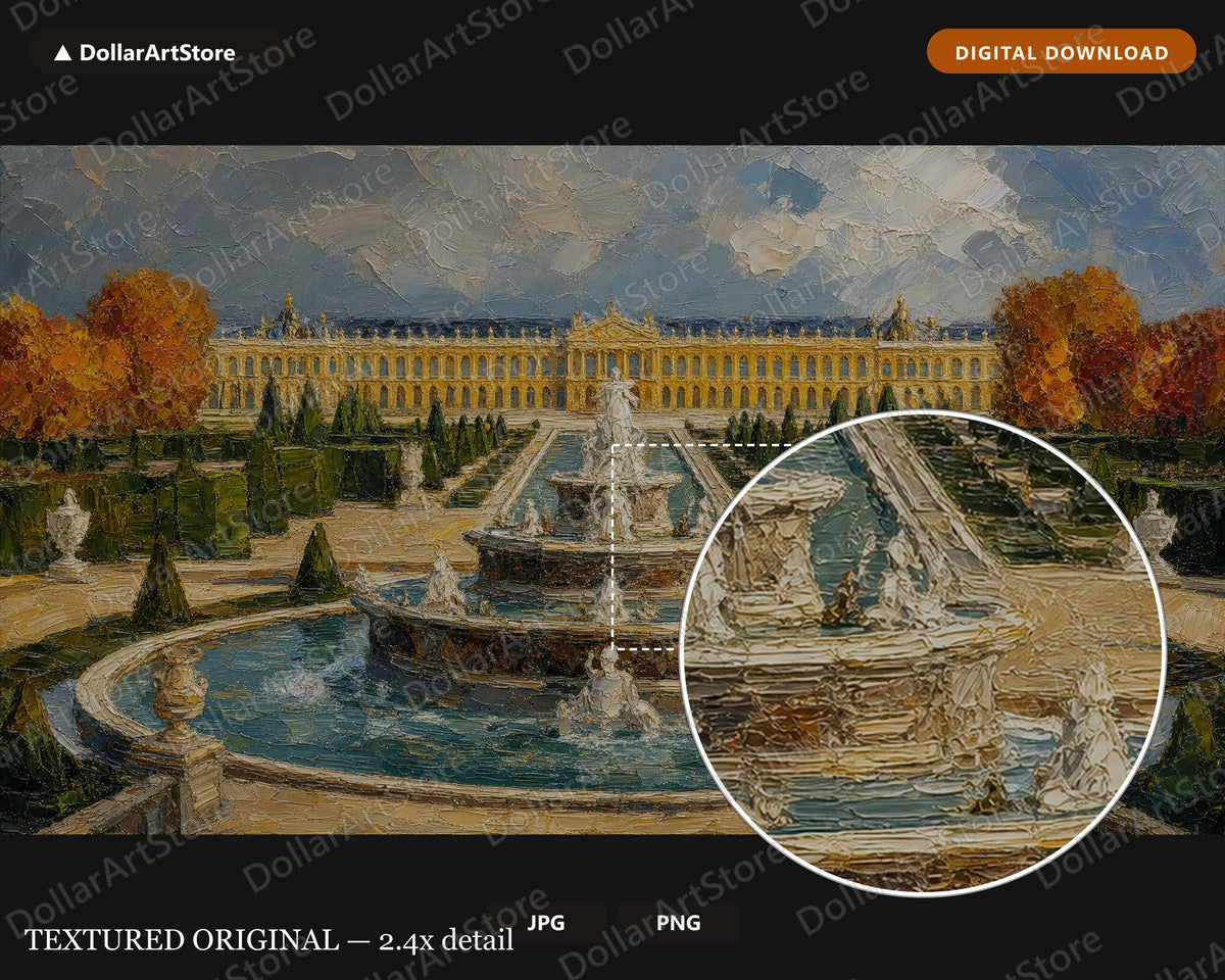 Cozy Palace Garden Frame TV Art, European Baroque Landscape, Samsung Frame TV 4K Digital Download