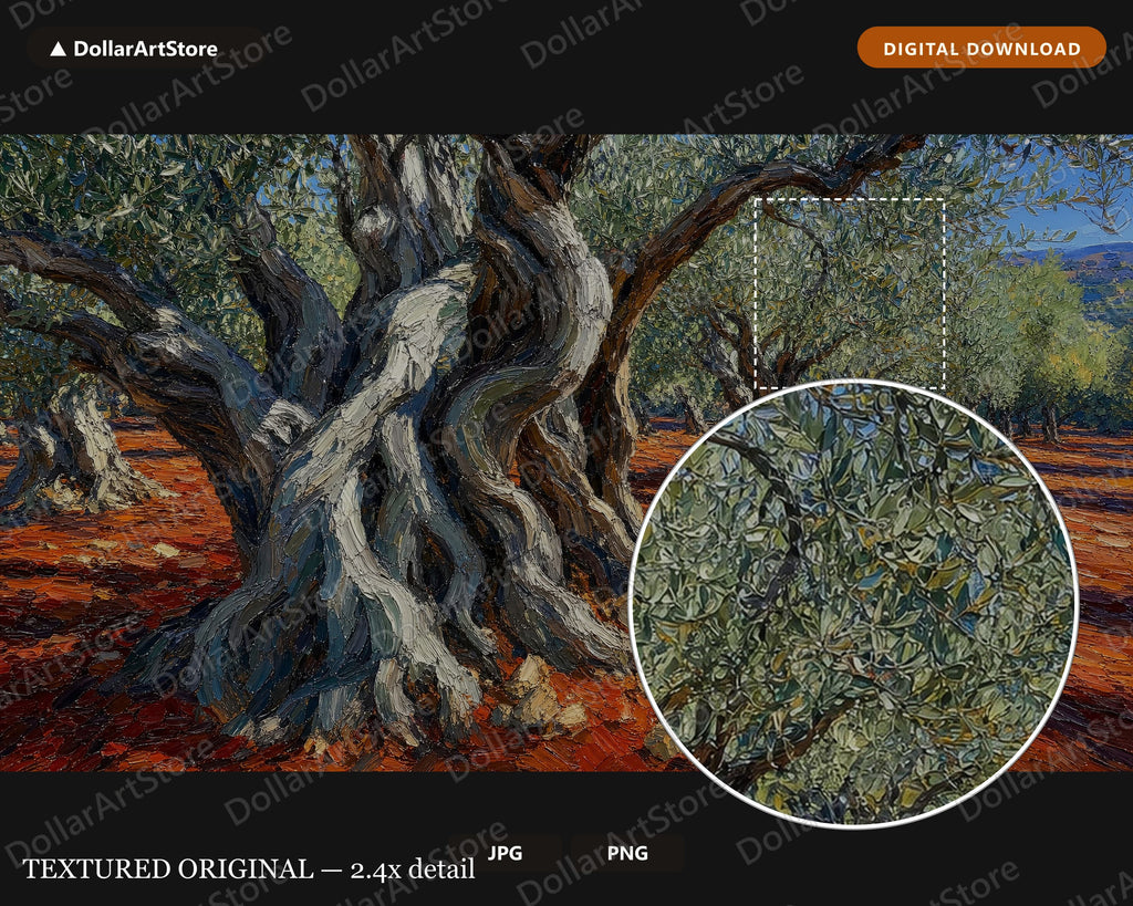 Cozy Earthy Olive Grove Frame TV Art, Samsung Frame TV Digital Download, 4K Textured Landscape Screensaver