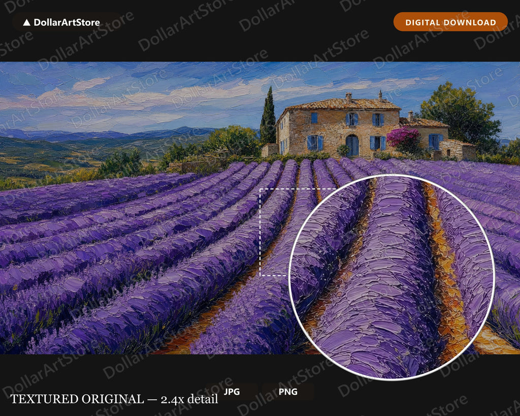 Cozy Provence Lavender Fields Frame TV Art, Samsung Frame TV Digital Download, Rustic Farmhouse Scenery
