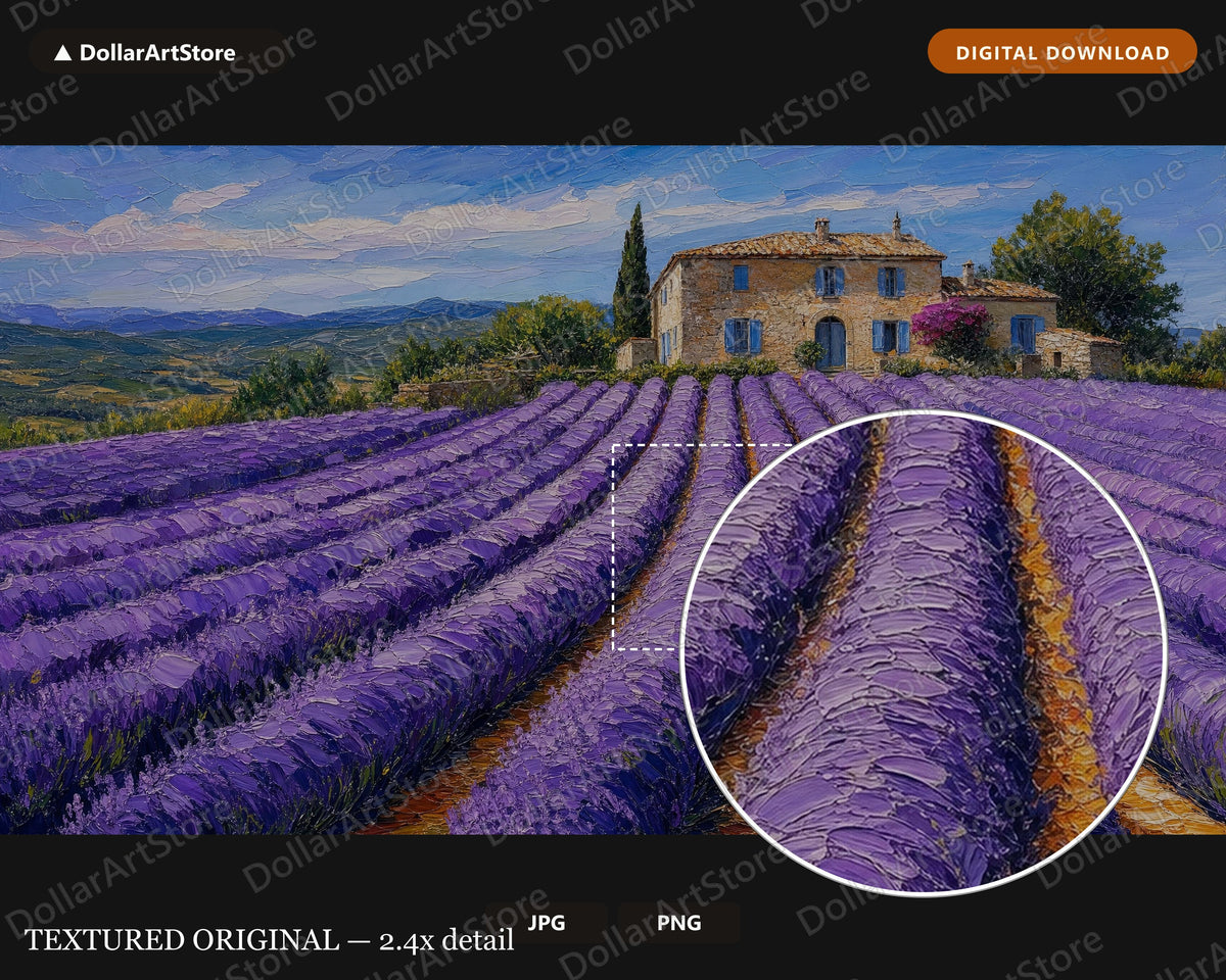 Cozy Provence Lavender Fields Frame TV Art, Samsung Frame TV Digital Download, Rustic Farmhouse Scenery