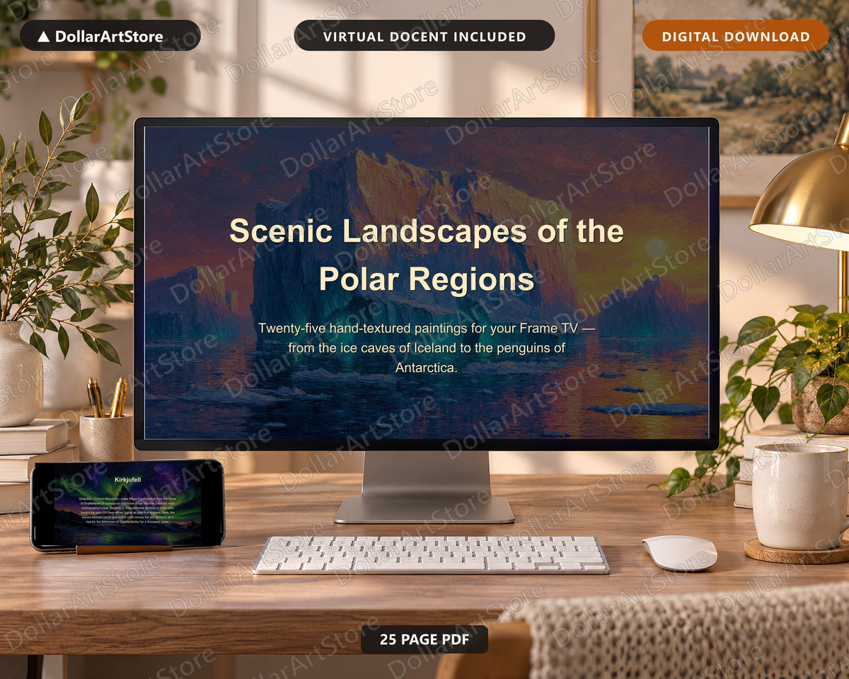 25 Cozy Arctic Scenery Frame TV Art Bundle, Samsung Frame TV 4K Digital Download
