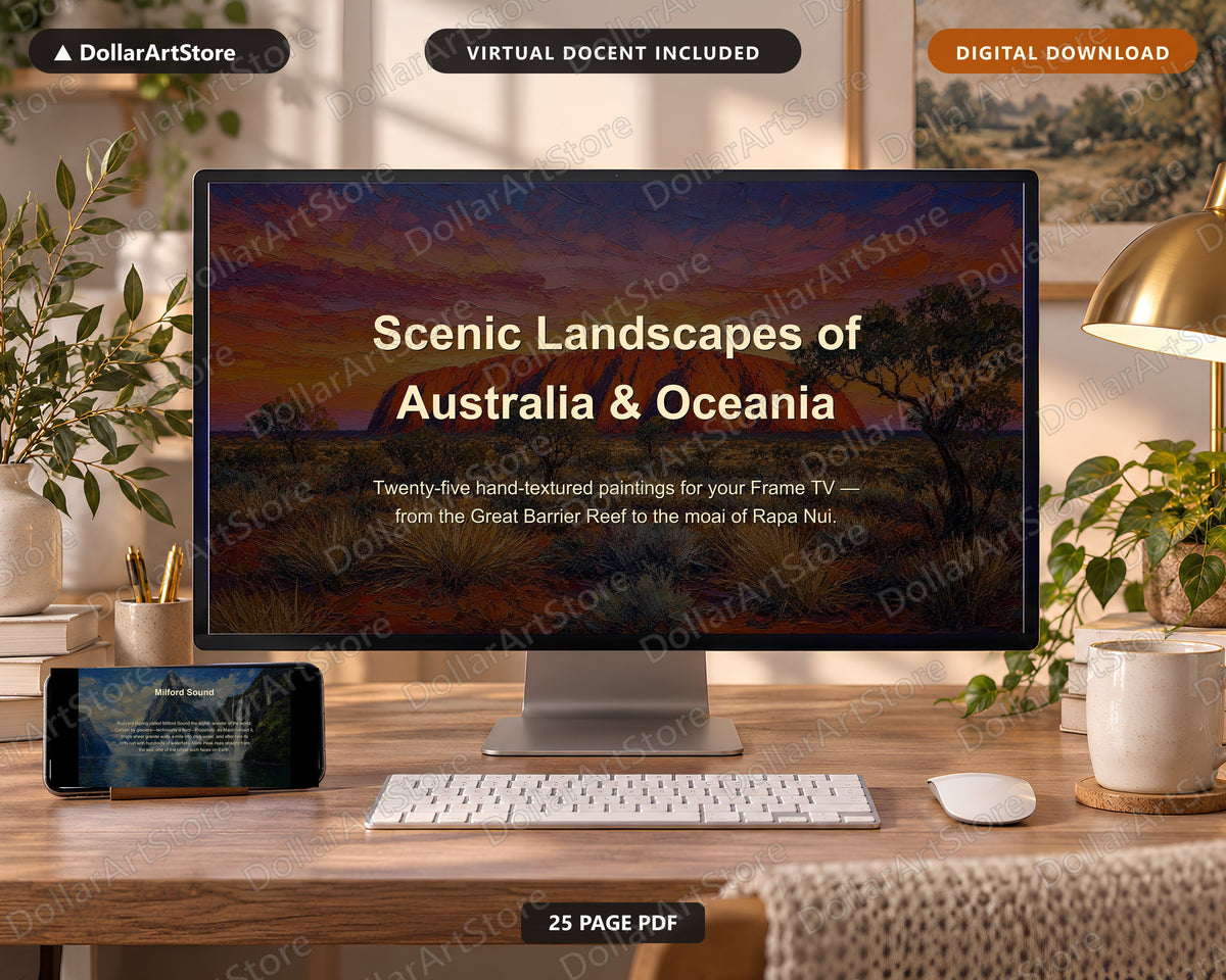 25 Cozy Tropical & Scenic Landscape Frame TV Art Bundle, Samsung Frame TV Digital Download 4K