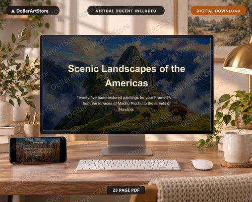 25 Cozy Scenery Frame TV Art Bundle, Samsung Frame TV Digital Download, 4K Textured Landscape Screensaver