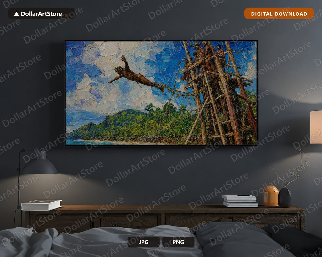 Land-Diving Scenery Textured Samsung Frame TV Art Digital Download