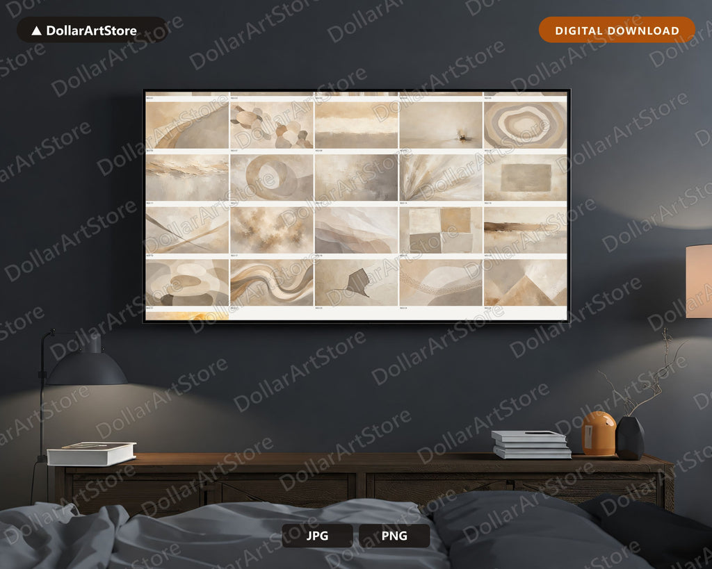 Neutral Abstract Frame TV Art, Samsung Frame TV Digital Download, 4K Screensaver
