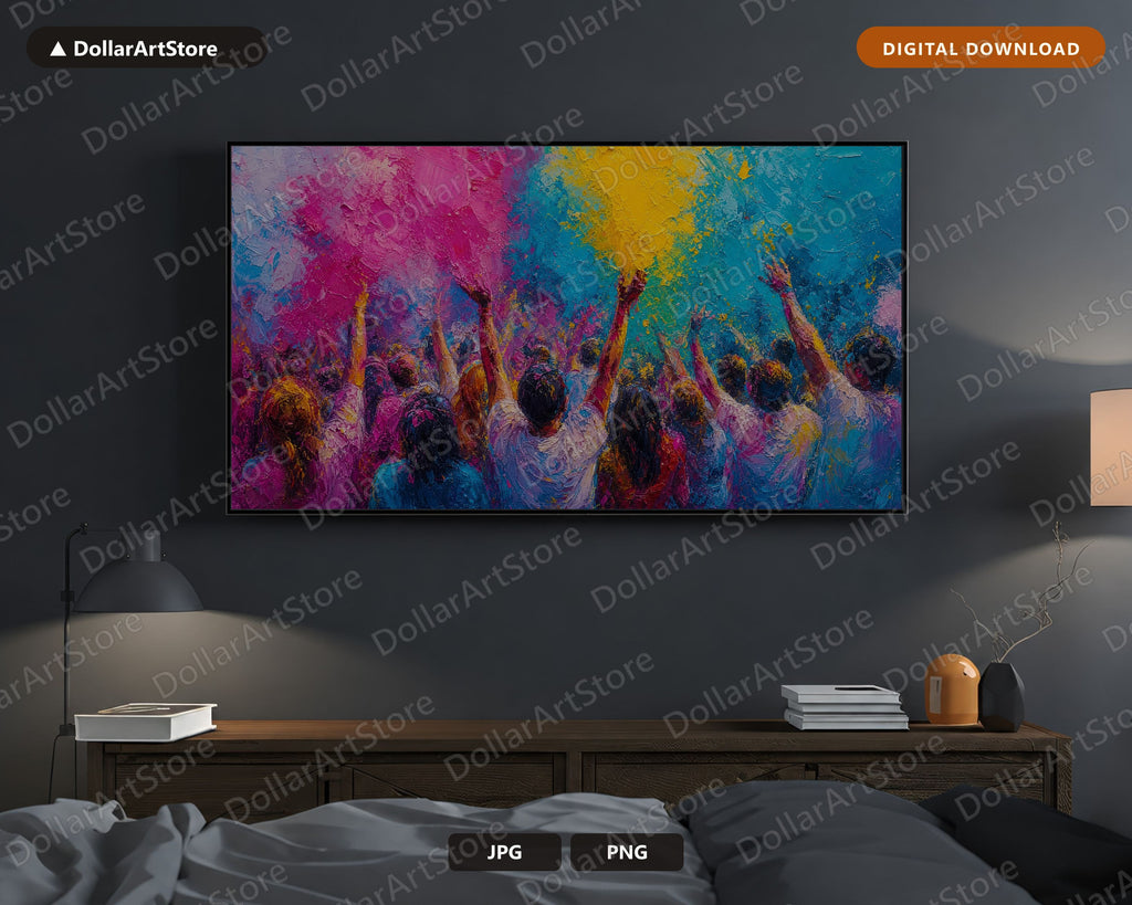 Vibrant Festival Frame TV Art, Samsung Frame TV Digital Download, 4K Colorful Celebration Screensaver