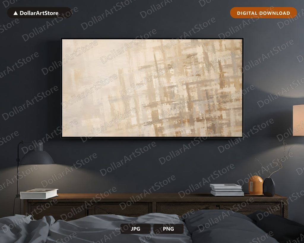Neutral Abstract Frame TV Art, Samsung Frame TV Digital Download, 4K Screensaver