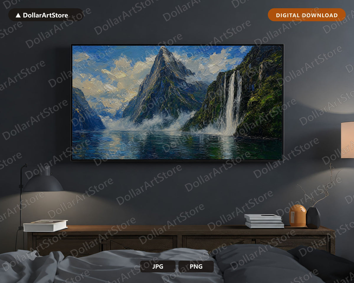 Cozy Mountain Landscape Frame TV Art, Samsung Frame TV Digital Download, 4K Scenic Nature Screensaver